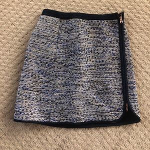J.Crew tweed skirt w/ rose gold metallic hardware